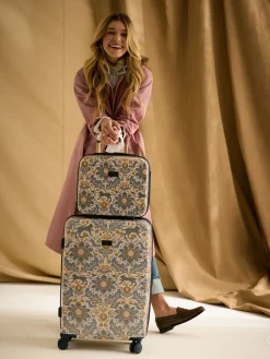 Hot Joules Damask Print Large Four Wheel Hard Shell Suitcase DamaskPrint