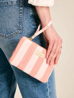 Joules Daphne Pink & Orange Striped Wrist Purse Pink&OrangeStriped