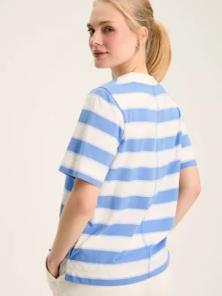 Discount Joules Darcey Blue Stripe V-Neck T-Shirt BlueStripe