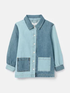 Outlet Joules Darley Hotch Potch Denim Chore Jacket Blue