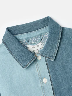 Outlet Joules Darley Hotch Potch Denim Chore Jacket Blue