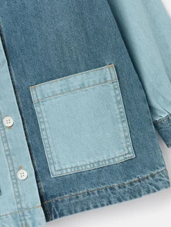 Outlet Joules Darley Hotch Potch Denim Chore Jacket Blue