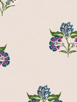 Best Joules Dawn Grey Indienne Block Print 10M Wallpaper DawnGrey