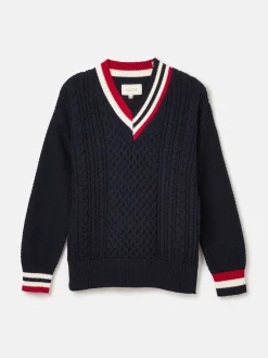 Best Joules Dawson Cable Knit Cricket Jumper Navy