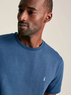 Joules Denton Plain Jersey Crew Neck T-Shirt Blue