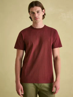 Best Joules Denton Heavyweight Jersey 100% Cotton Crew Neck T-Shirt Burgundy