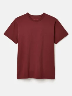 Best Joules Denton Heavyweight Jersey 100% Cotton Crew Neck T-Shirt Burgundy