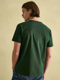 Clearance Joules Denton Dark Green Heavyweight Jersey 100% Cotton Crew Neck T-Shirt DarkGreen