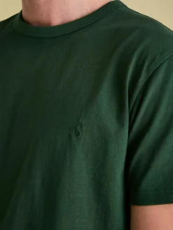 Clearance Joules Denton Dark Green Heavyweight Jersey 100% Cotton Crew Neck T-Shirt DarkGreen