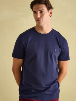 New Joules Denton Navy Blue Lightweight Jersey 100% Cotton Crew Neck T-Shirt NavyBlue