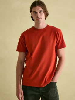 Hot Joules Denton Heavyweight Jersey 100% Cotton Crew Neck T-Shirt Orange