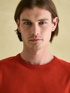 Hot Joules Denton Heavyweight Jersey 100% Cotton Crew Neck T-Shirt Orange