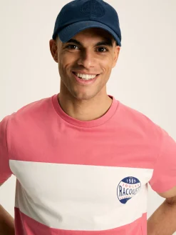 Clearance Joules Denton Colourblock Jersey Crew Neck T-Shirt Pink