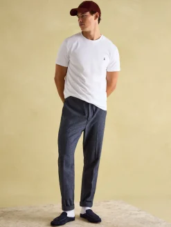 Sale Joules Denton Lightweight Jersey 100% Cotton Crew Neck T-Shirt White