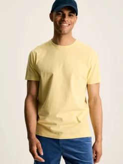 New Joules Denton Plain Jersey Crew Neck T-Shirt Yellow
