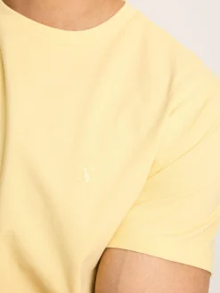 New Joules Denton Plain Jersey Crew Neck T-Shirt Yellow