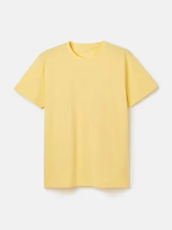 New Joules Denton Plain Jersey Crew Neck T-Shirt Yellow