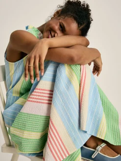 New Joules Dolcie Seersucker Maxi Sundress Multi