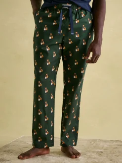 Online Joules Dozer Cotton Pyjama Bottoms Green