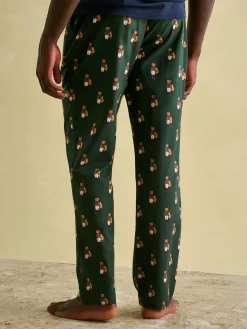 Online Joules Dozer Cotton Pyjama Bottoms Green