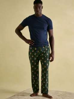 Online Joules Dozer Cotton Pyjama Bottoms Green