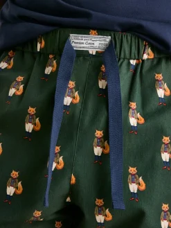 Online Joules Dozer Cotton Pyjama Bottoms Green