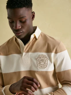 Sale Joules Edgeford Embellished Cut And Sew Rugby Shirt Cream