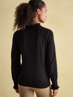 Joules Edith Frill Neck Jumper Black