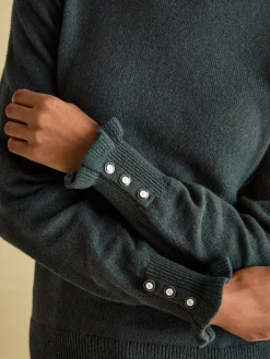 New Joules Edith Frill Neck Jumper Green