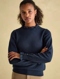 Sale Joules Edith Frill Neck Jumper Navy