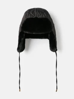 Clearance Joules Eira Faux Fur Lined Quilted Trapper Hat Black