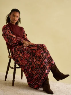 New Joules Elena Navy Floral Button Down Maxi Dress NavyFloral