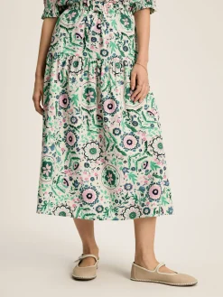 Discount Joules Elle Pink & Green Co-Ord Midi Skirt Pink&Green