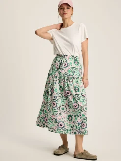 Discount Joules Elle Pink & Green Co-Ord Midi Skirt Pink&Green