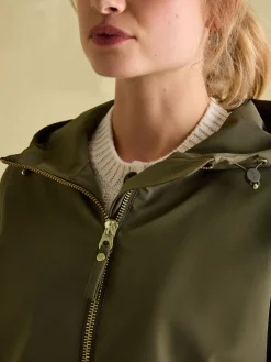 Hot Joules Elmfield Waterproof Raincoat with Hood Green