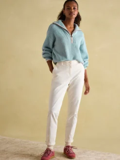 Sale Joules Elmore Knitted Quarter Zip Jumper Blue