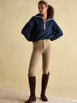 Best Joules Elmore Knitted Quarter Zip Jumper Navy