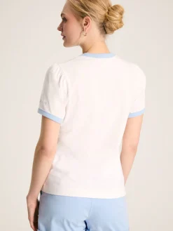 Clearance Joules Erin Short Sleeve T-Shirt Cream