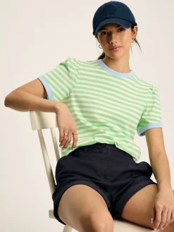 Clearance Joules Erin Short Sleeve T-Shirt Green/White