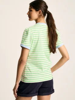 Clearance Joules Erin Short Sleeve T-Shirt Green/White