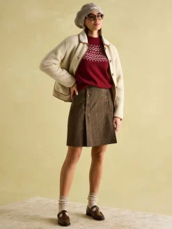 New Joules Eve Festive Fair Isle Jumper Red