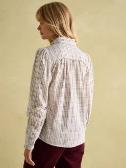 Sale Joules Everly Tie Neck Blouse Check