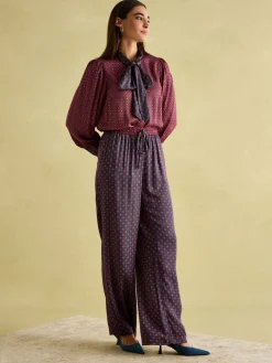 Sale Joules Everly Tie Neck Blouse Red