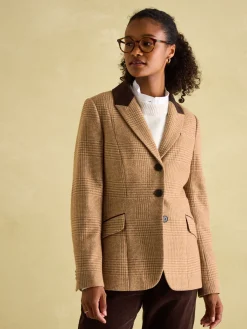 Discount Joules Fayfair Tweed Hacking Jacket Brown