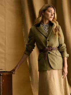 Discount Joules Fayfair Khaki Green Tweed Hacking Jacket KhakiGreen