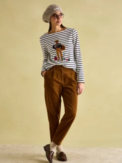 Outlet Joules Festive Harbour Boat Neck Breton Top Multi/White