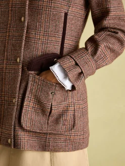 Discount Joules Fieldcoat Luxe Fieldcoat Luxe 3-in-1 Tweed Coat with Removable Quilted Gilet Brown