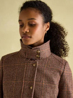 Discount Joules Fieldcoat Luxe Fieldcoat Luxe 3-in-1 Tweed Coat with Removable Quilted Gilet Brown