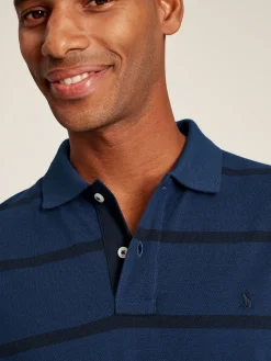 New Joules Filbert Classic Fit Striped Polo Shirt Blue