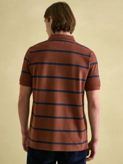Joules Filbert Brown & Navy Striped Polo Shirt Brown&Navy